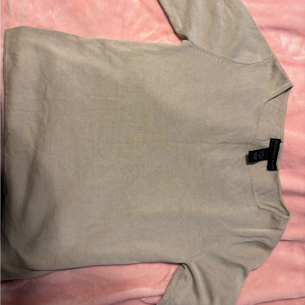 Geoffrey Beene Women's Beige Crew Neck Sweater